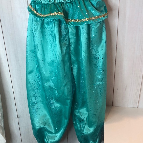 Shimmer & Shine Sparkling Teal Costume Gold accent Jumpsuit Girls Medium (7/8) - Picture 8 of 11